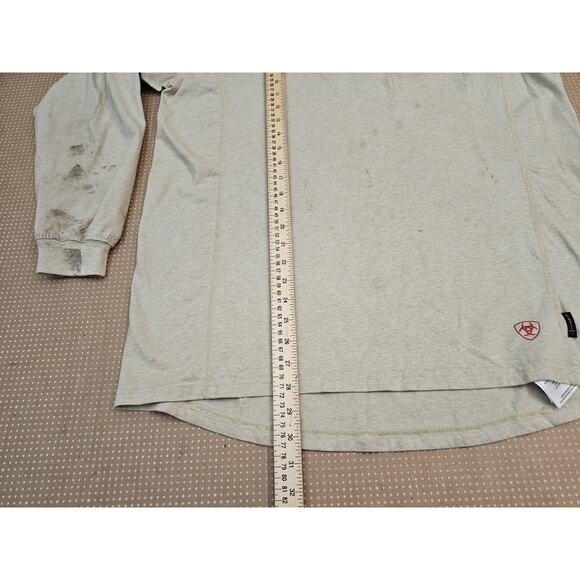Ariat FR Shirt Utility Flame Resistant Long Sleeve Workwear Beige Men's Large - Picture 9 of 16